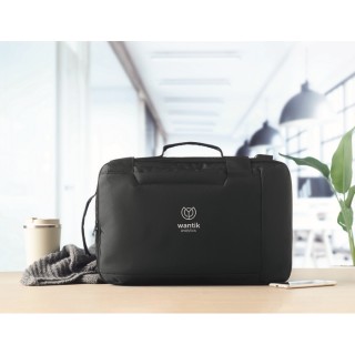 Mochila portátil con asa acolchada y bolsillo lateral